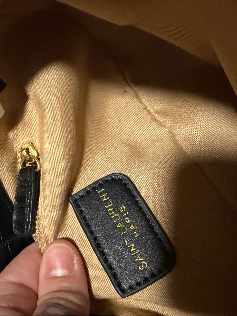 SL Black Croc-Embossed Shoulder Bag - Picture 4 of 4